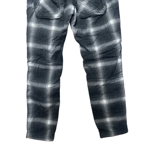 Free People Plaid Academia Rockstar Utility Pants Women 6 Black Y2K Grunge Lined - Picture 11 of 14